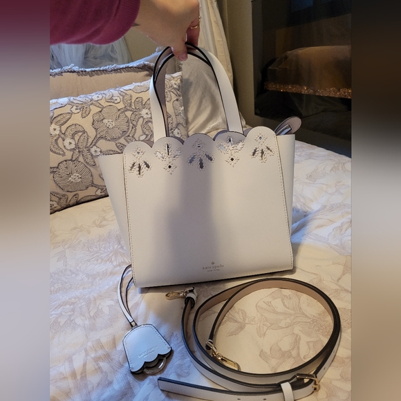 NWOT Kate Spade MINA Bag Leather White - Picture 3 of 10